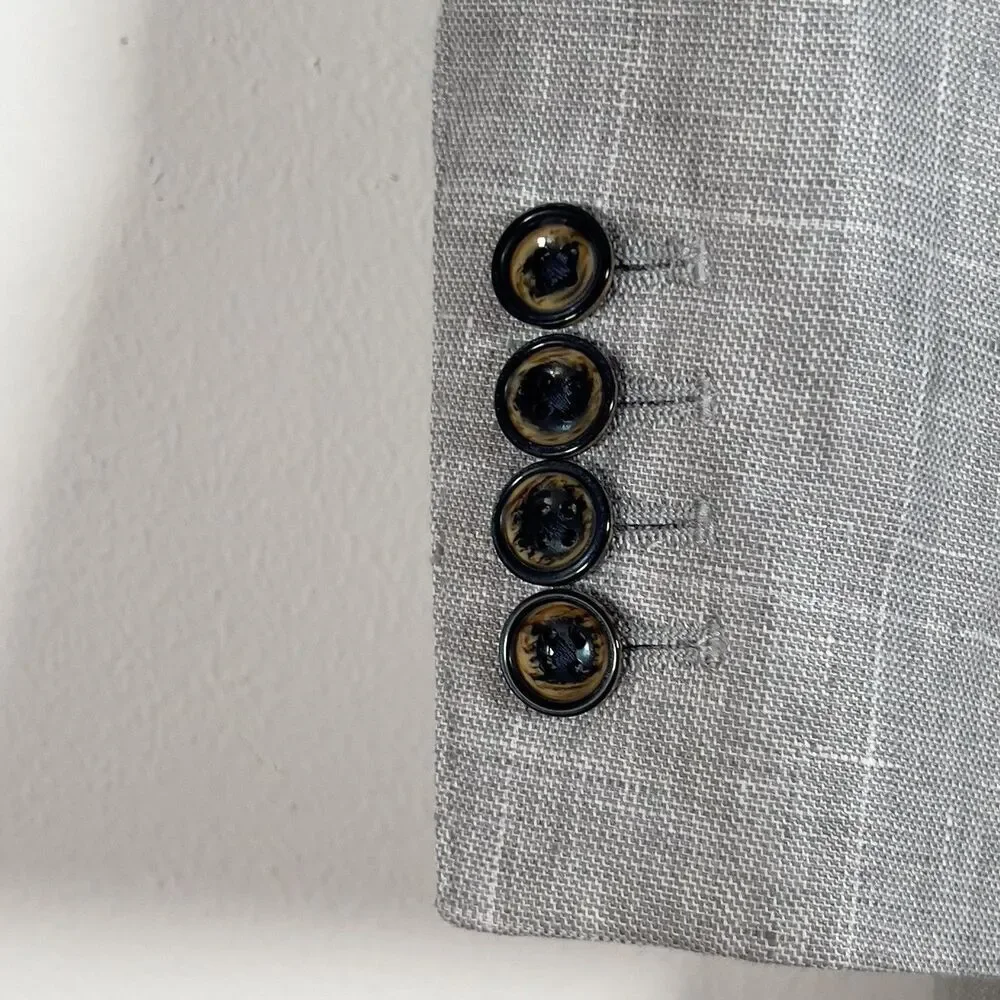 Baird‎ McNutt Murano Slim Fit Blazer Jacket Mens Sz L 42 Plaid Gray Unstructured